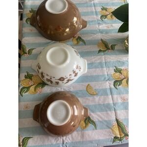 Vintage Pyrex Early American Nesting Cinderella Bowls Mid Century Set Of 3